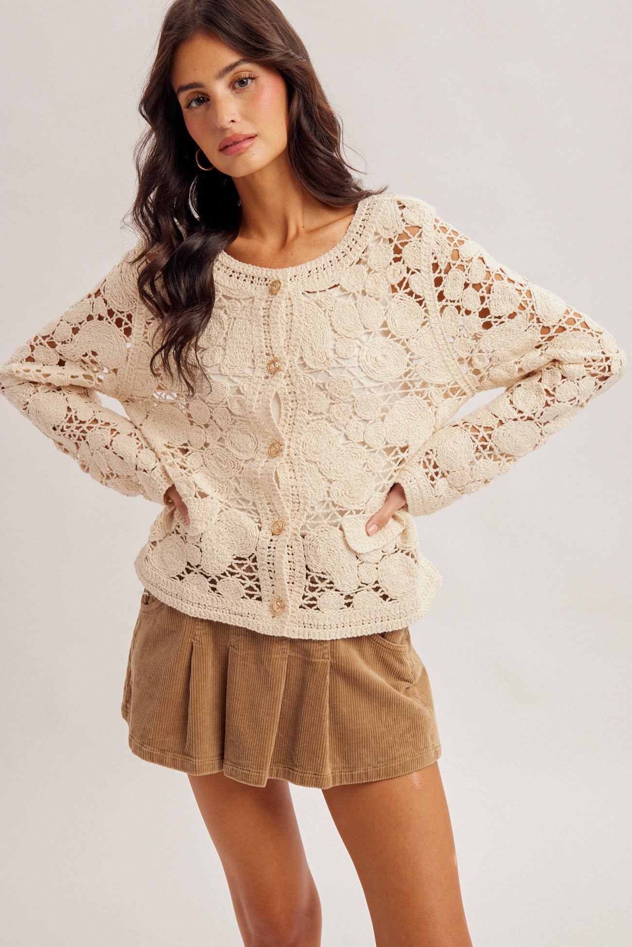 Meadow Bloom Crochet Cardigan