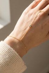 Paperclip Chain Hand Chain Bracelet & Ring