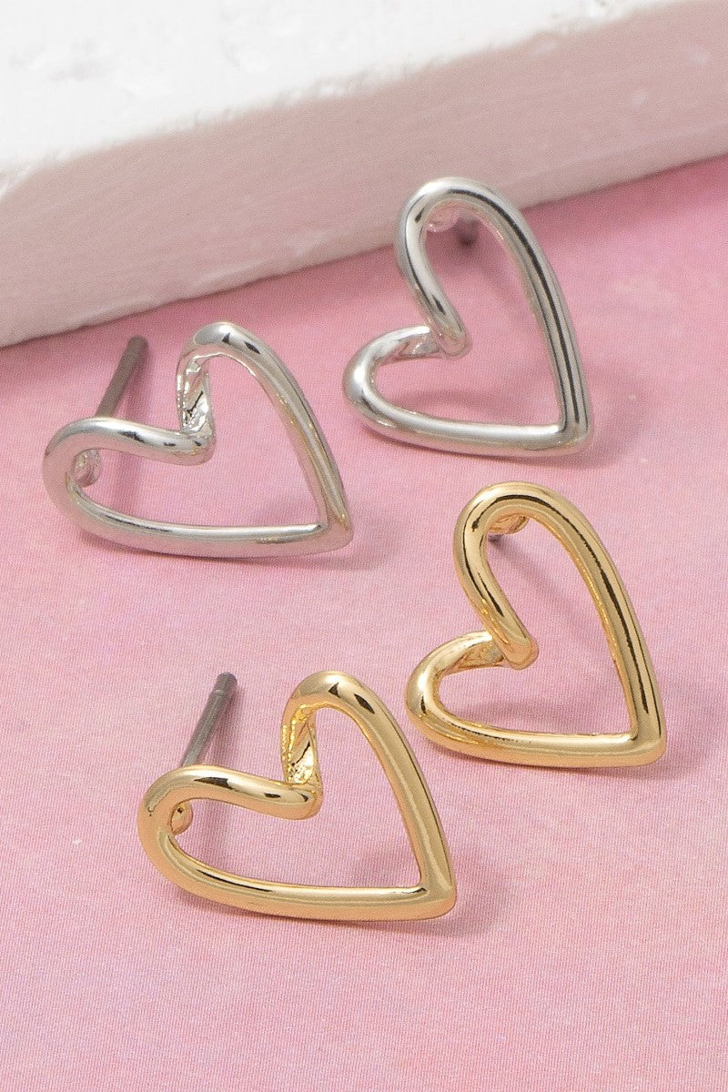 Endless Love Open Heart Stud Earrings