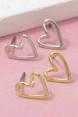 Endless Love Open Heart Stud Earrings