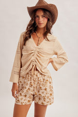 Desert Breeze Ruched Knit Top