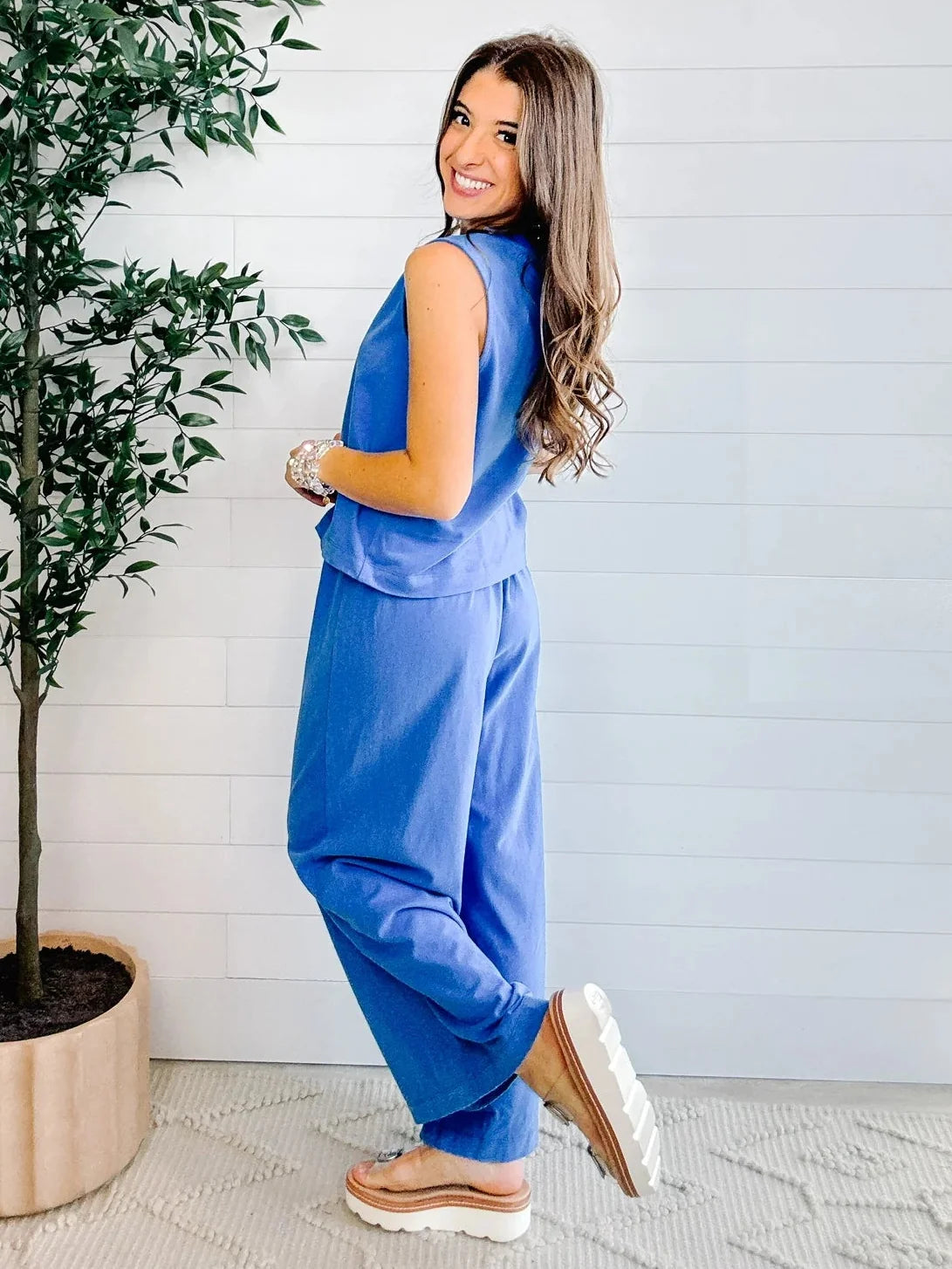 Relaxed Knit Wide Leg Pants
