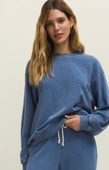 Mineral Wash Knit Denim Crewneck