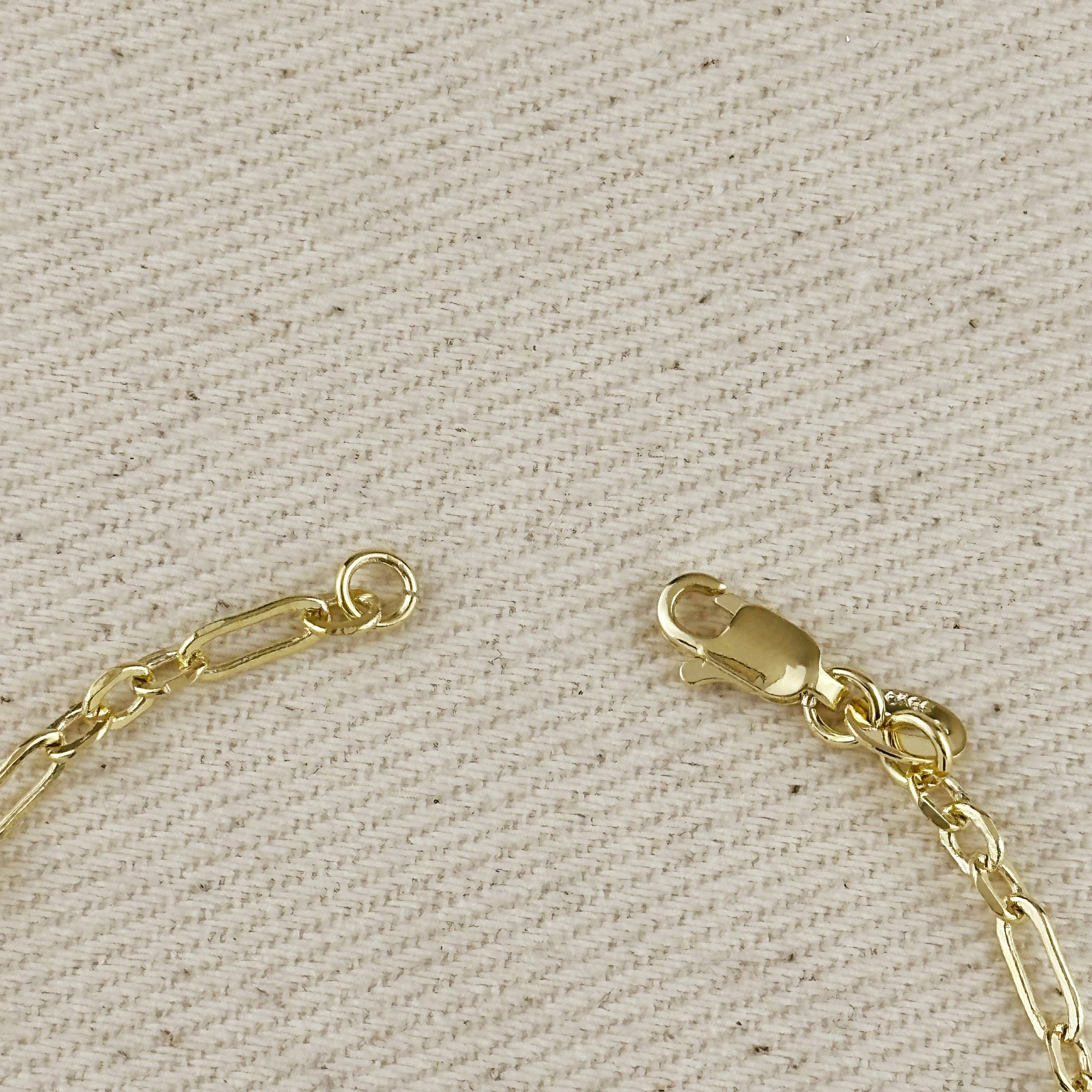 18K Gold Filled 3x1 Alternated Paperclip Bracelet: 6.5 inches