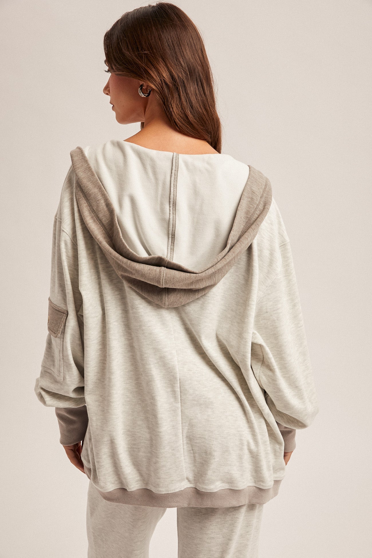 Color Block Soft & Cozy Hooded Cardigan