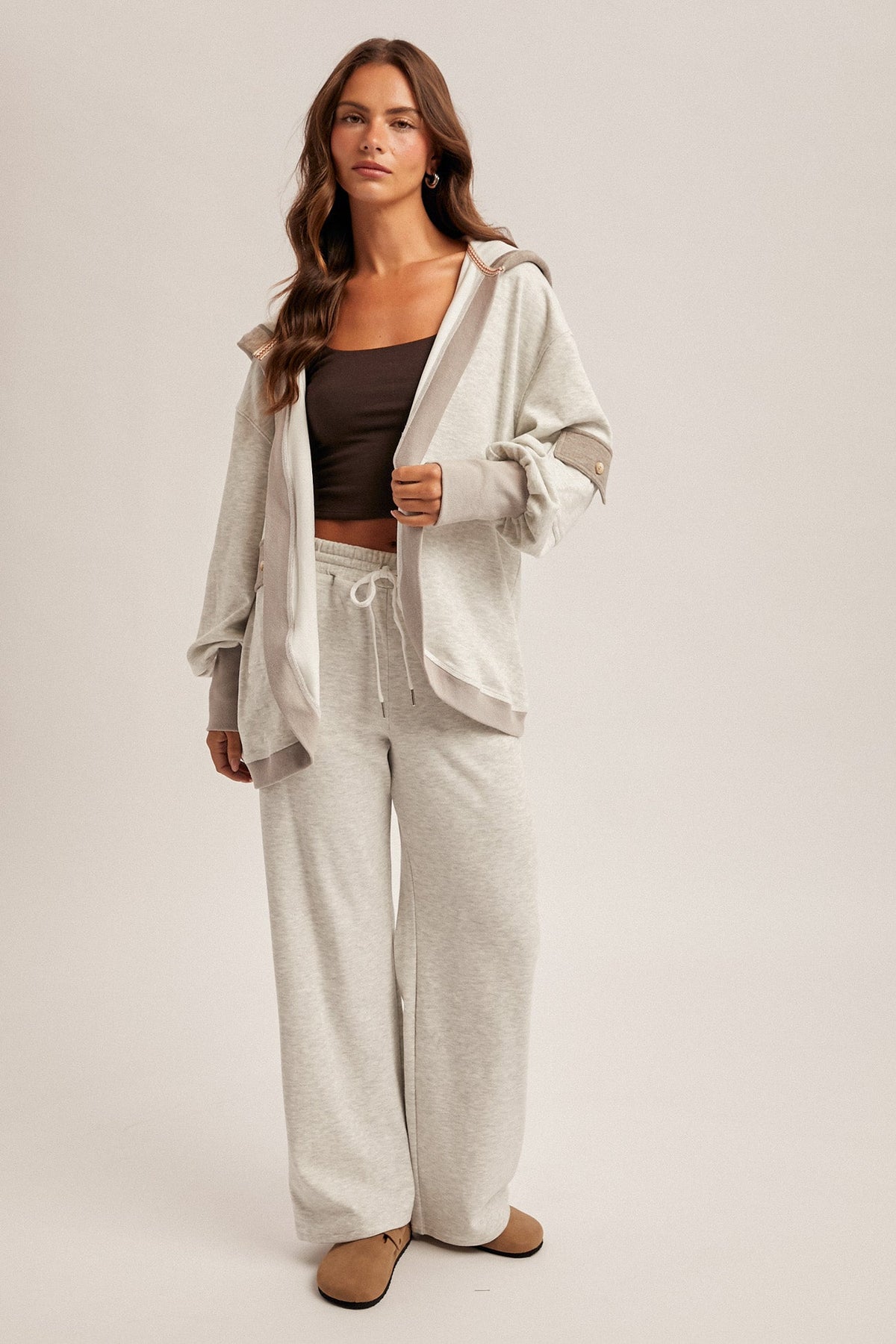Color Block Soft & Cozy Hooded Cardigan