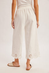 Eyelet Culotte Pants
