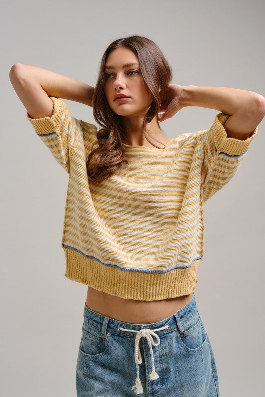 Happy Sunshine Stripe Knit Top