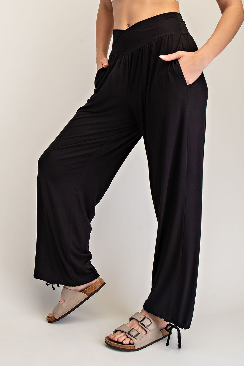 Crossover Cinch Hem Modal Pant