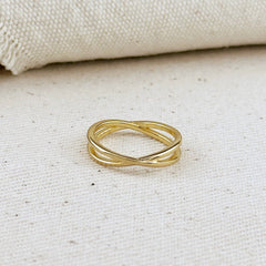 18k Gold Filled X Ring: 8