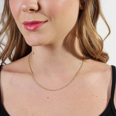 18k Gold Filled 1.2 mm Round Snake Chain Necklace: 16 inches