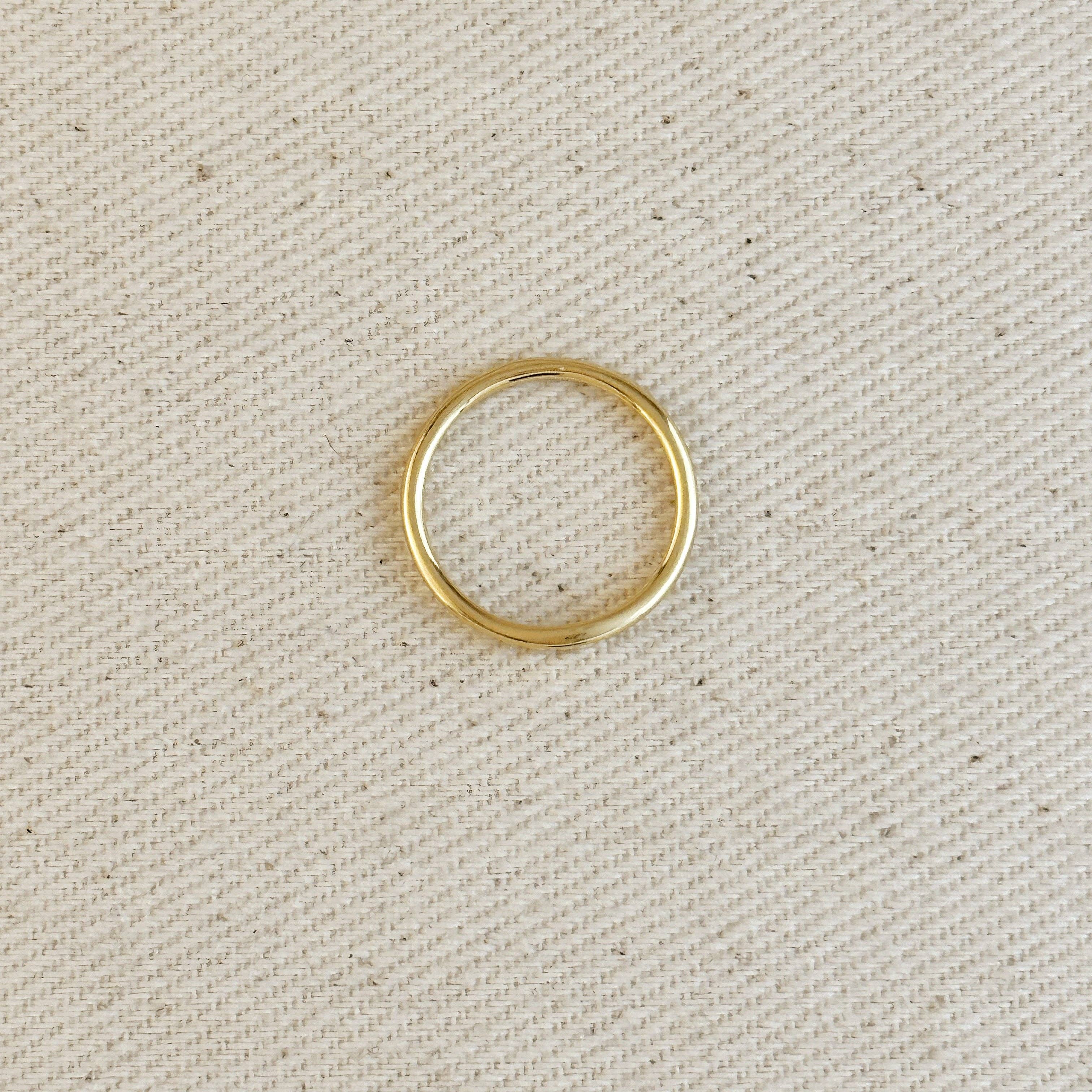 GoldFi - 18k Gold Filled Slim Flat Top Band Ring: 7