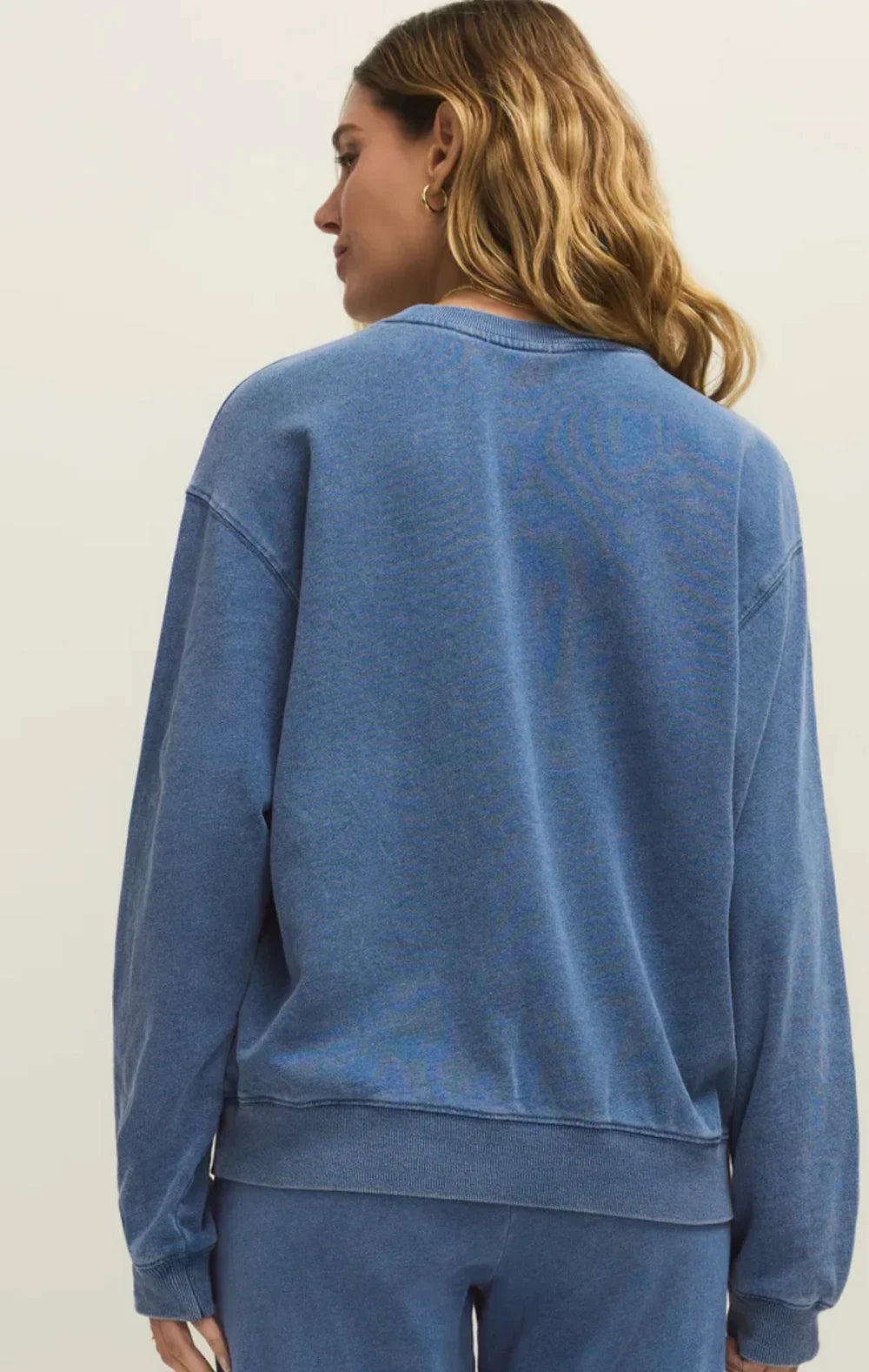Mineral Wash Knit Denim Crewneck