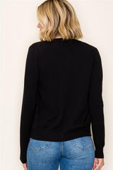 Multi-Color Button Crew Neck Cardigan