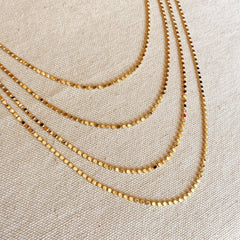 18k Gold Filled 2mm Dot Chain Necklace: 18 inches