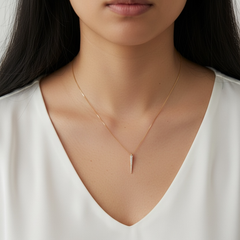 18k Gold Filled CZ Spear Necklace
