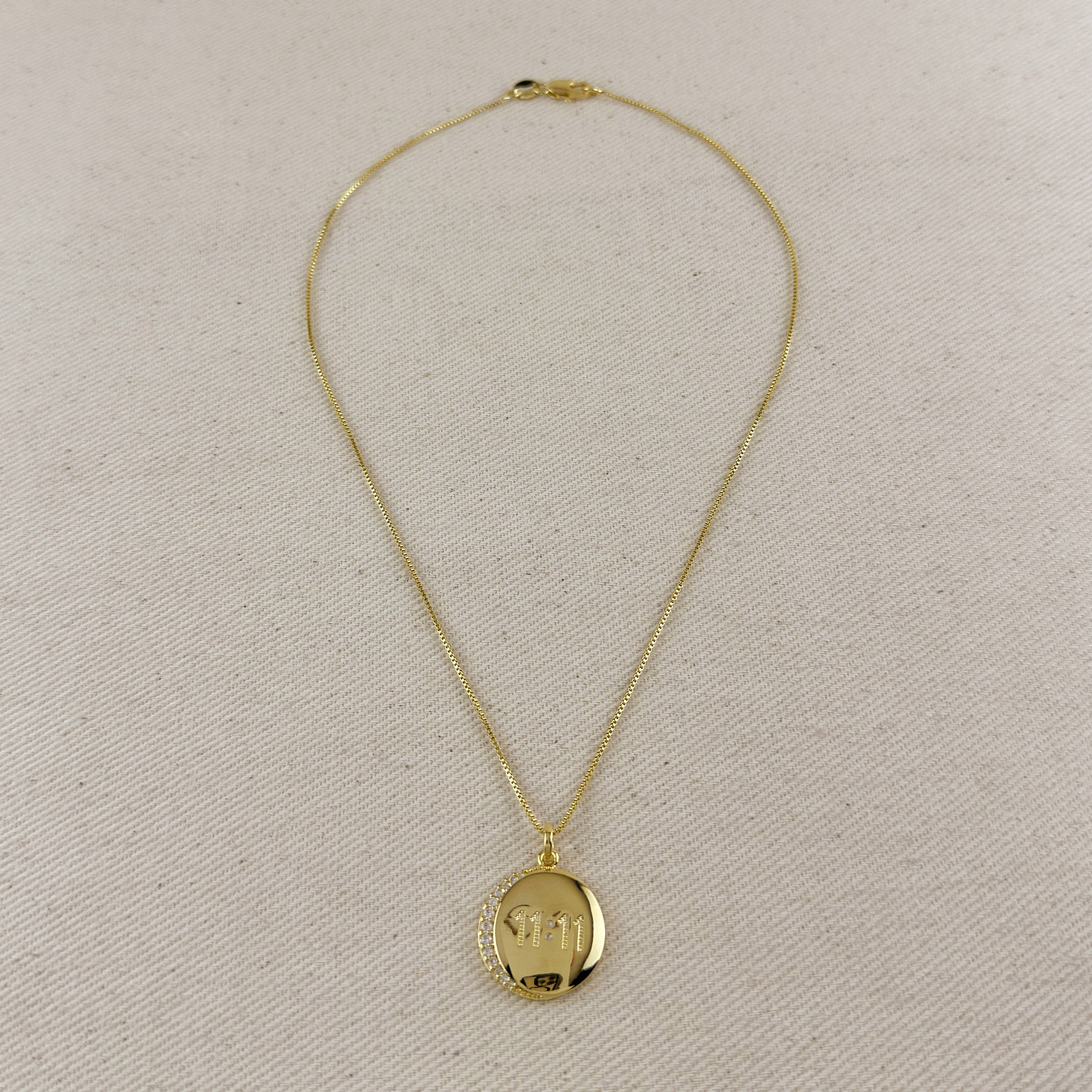 18k Gold Filled 11:11 Synchronicity Necklace: 16 inches