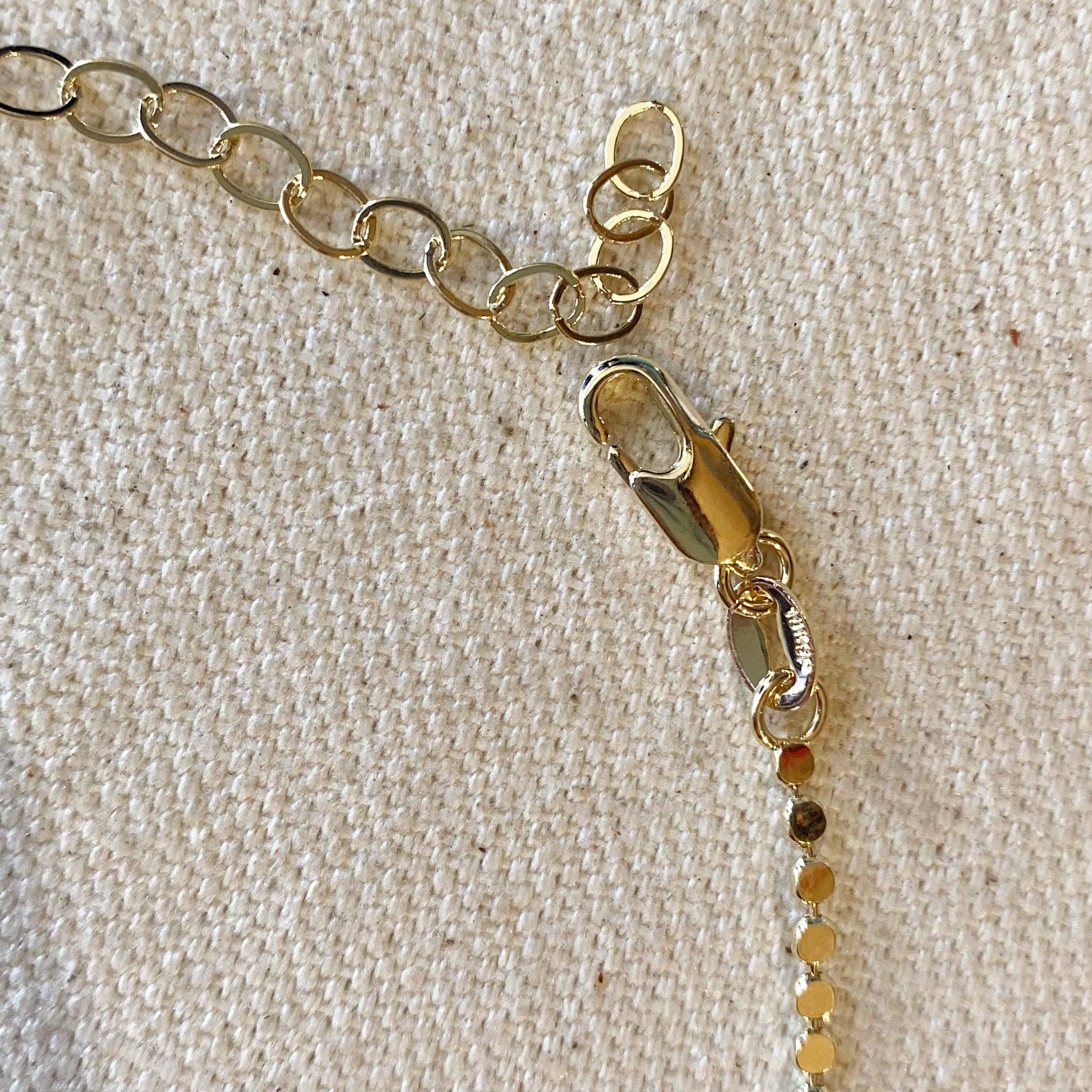 18k Gold Filled 2mm Dot Chain Necklace: 18 inches