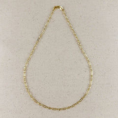 18k Gold Filled 3x1 Alternated Paperclip Necklace: 18 inches