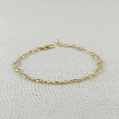 18k Gold Filled Ellipse Bezel CZ Bracelet