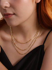 18k Gold Filled 3x1 Alternated Paperclip Necklace: 18 inches