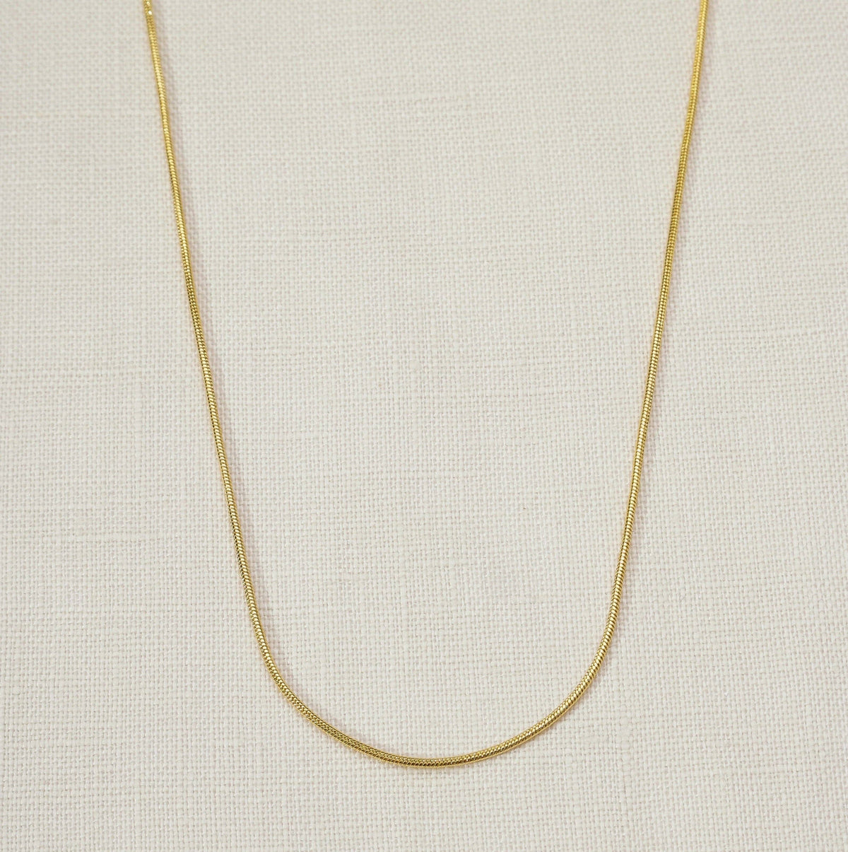 18k Gold Filled 1.2 mm Round Snake Chain Necklace: 16 inches