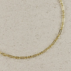 18k Gold Filled 3x1 Alternated Paperclip Necklace: 18 inches