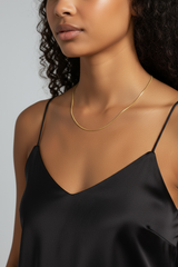 18k Gold Filled 1.2 mm Round Snake Chain Necklace: 16 inches