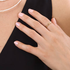 18k Gold Filled 2.5mm Cuban Chain Ring: 6