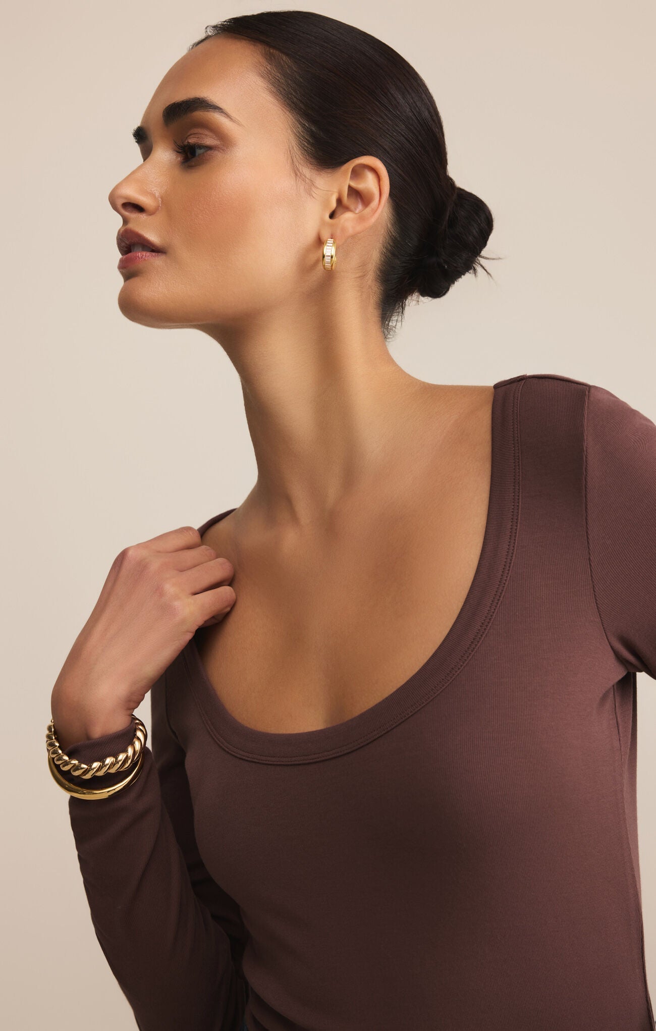 Second Skin Scoop Neck Top – Fitted Long Sleeve