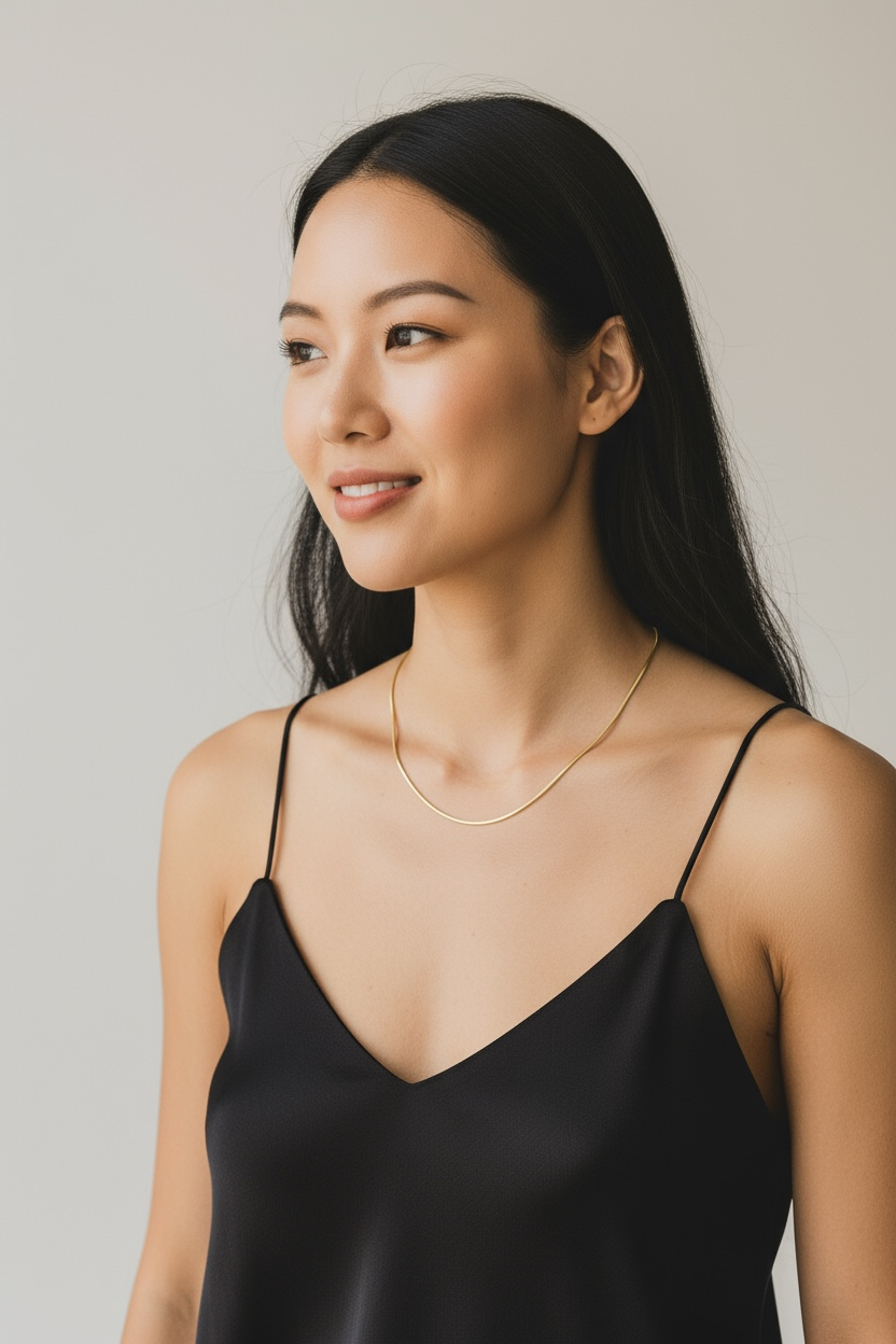 18k Gold Filled 1.2 mm Round Snake Chain Necklace: 16 inches