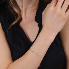 18k Gold Filled Diamond Cut Detailed Chain Bracelet