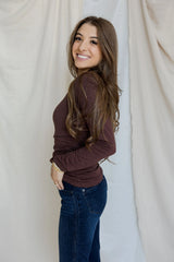 Mac & Me Ruched Double-Layer Long Sleeve Top