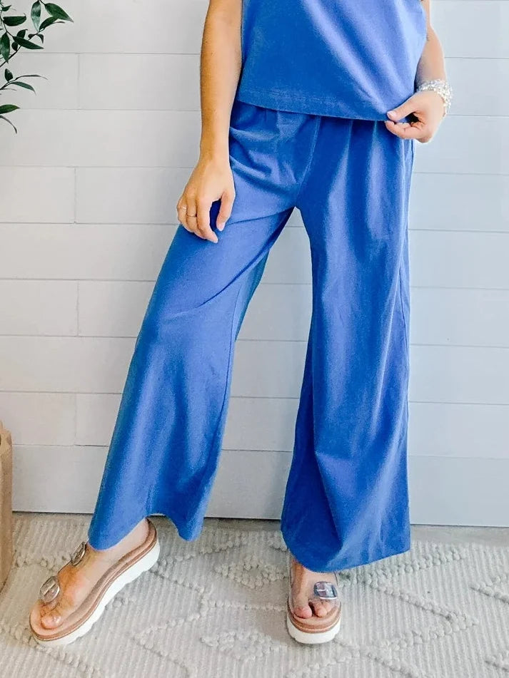 Relaxed Knit Wide Leg Pants