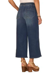 AB Solution® SkyRise Crop Wide Leg Jeans with Tulip Hem
