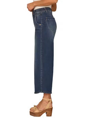 AB Solution® SkyRise Crop Wide Leg Jeans with Tulip Hem
