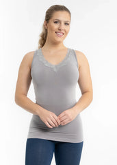 Lace Trim V Neck Tank