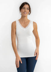 Lace Trim V Neck Tank