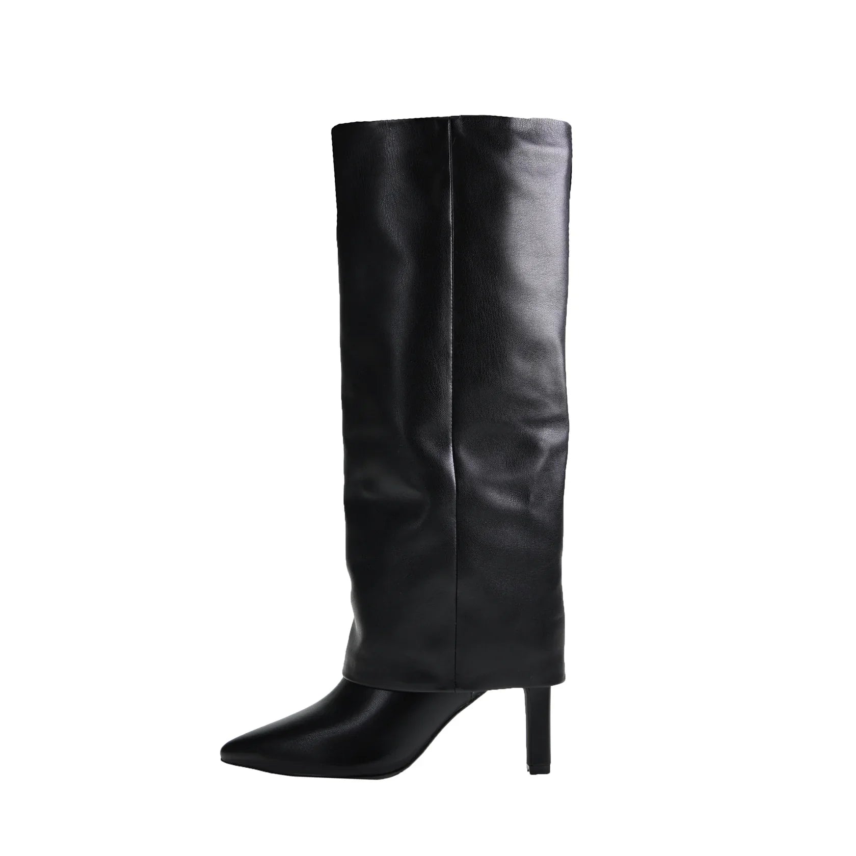 Black Knee-High Pointed Toe Boots