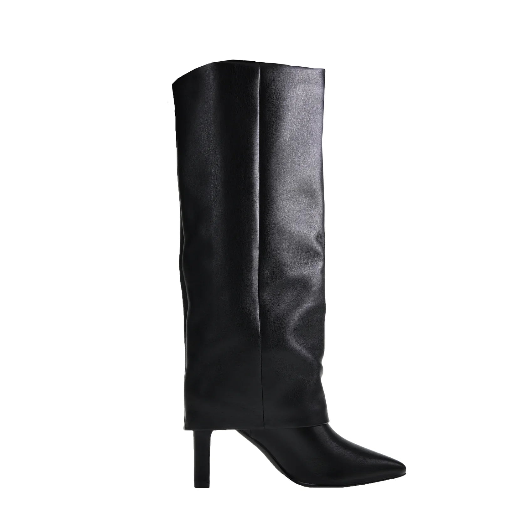 Black Knee-High Pointed Toe Boots