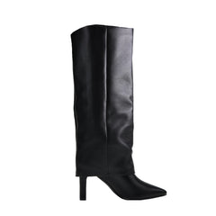 Black Knee-High Pointed Toe Boots