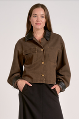 Jacket with Leather Trim