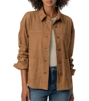 Ellie Faux Suede Jacket w/ Patch Pockets