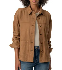Ellie Faux Suede Jacket w/ Patch Pockets