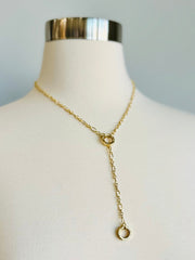 Hannah Lariat Hoop Charm Necklace