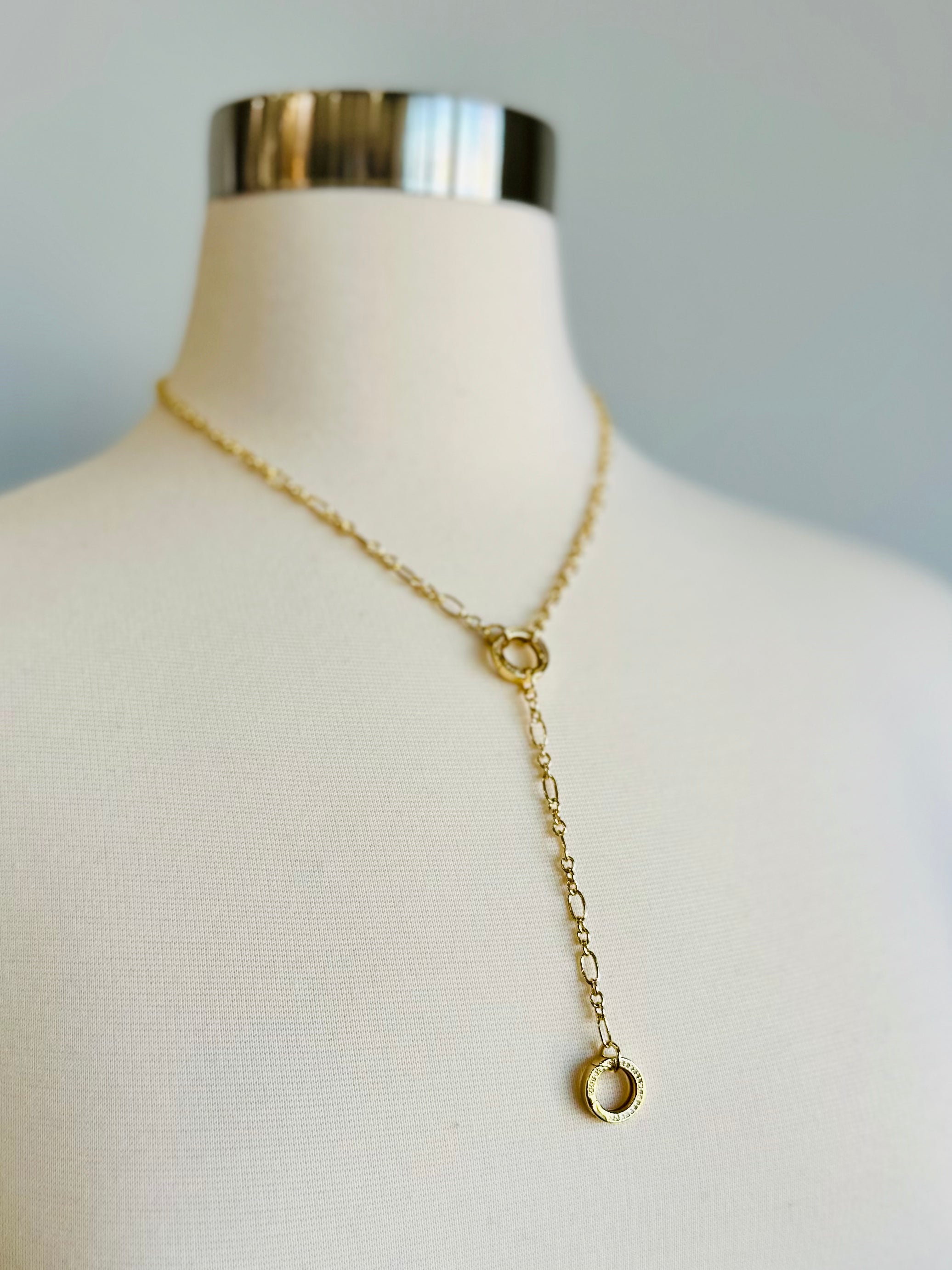 Hannah Lariat Hoop Charm Necklace