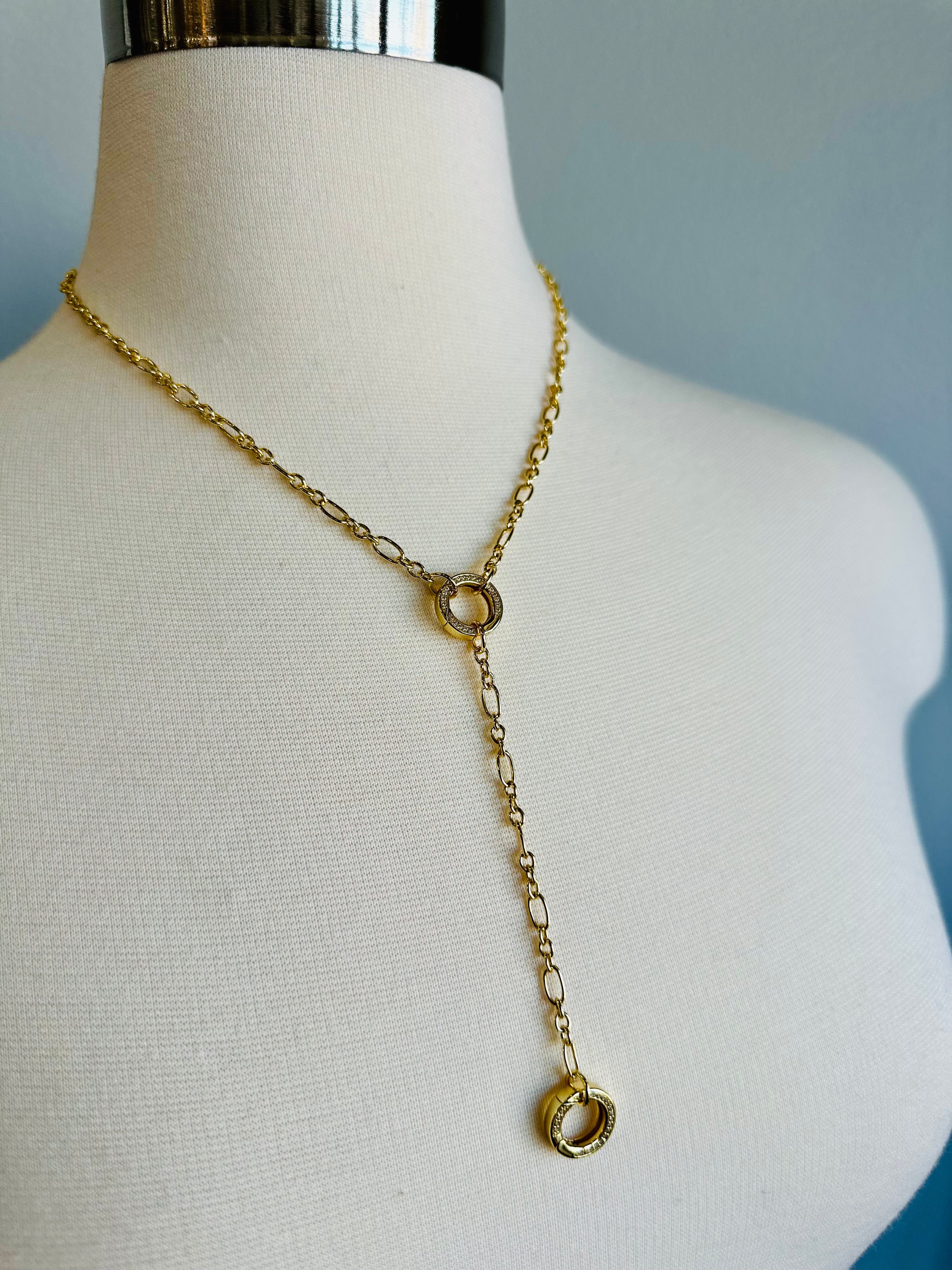 Hannah Lariat Hoop Charm Necklace