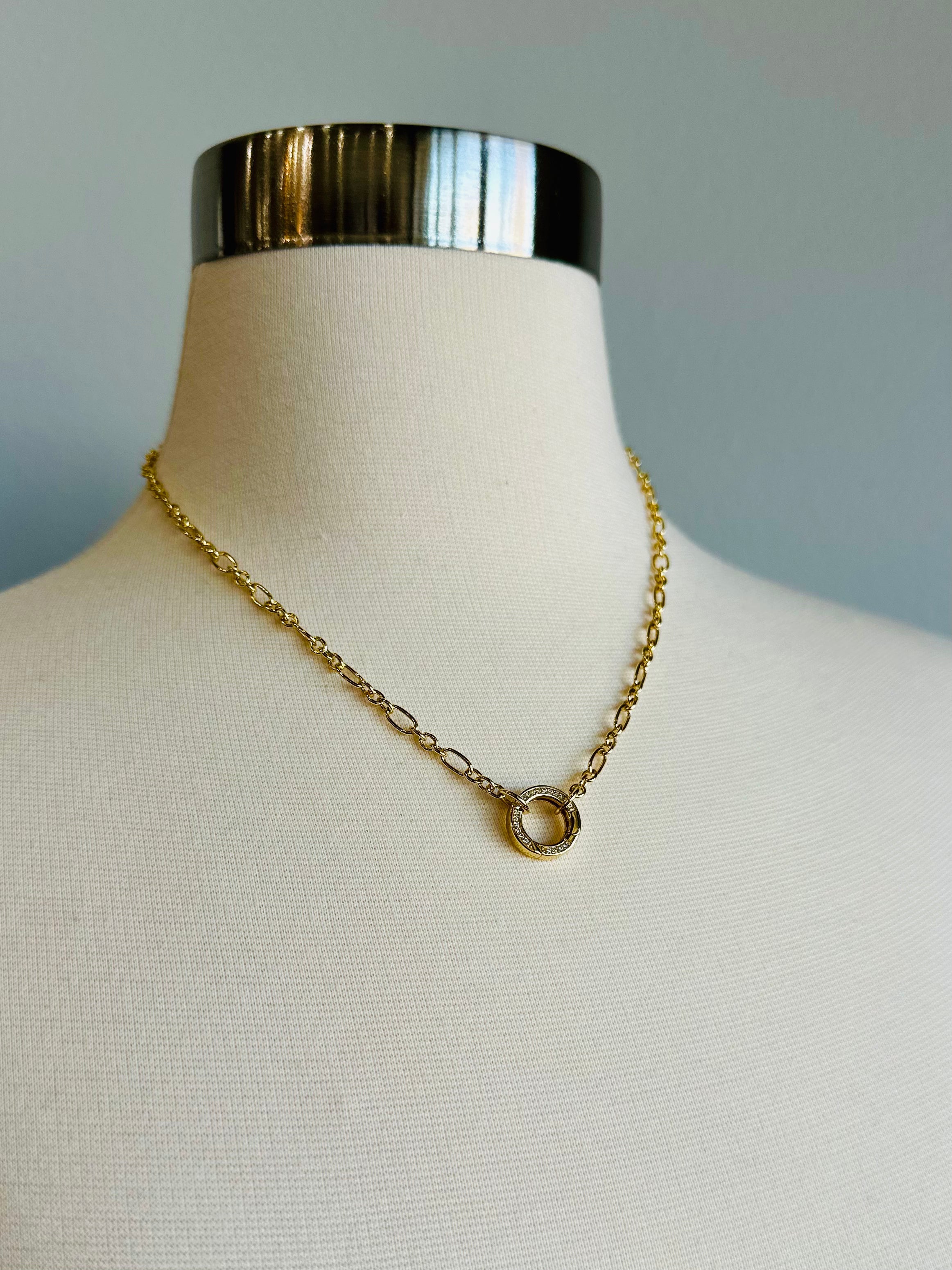 Hannah Lariat Hoop Charm Necklace
