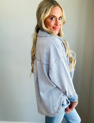 Oversized Light Wash Denim Shirt – Effortless Everyday Style