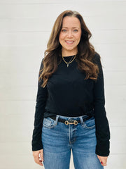 Classic Black Long Sleeve Tee - Effortlessly Chic